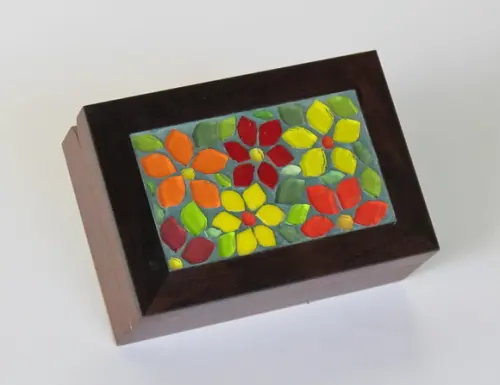 Caixa Porta Cartões em Mosaico Primavera
