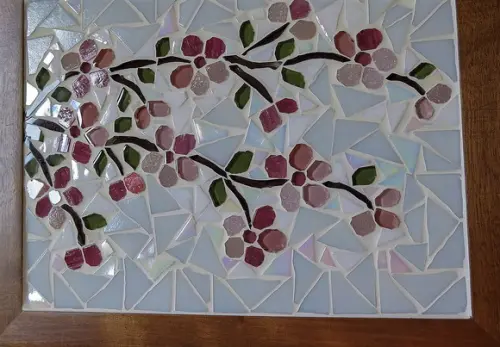 Caixa Porta Maquiagem em Mosaico Cerejeiras