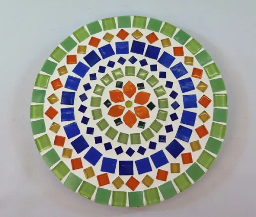 Descanso de Panelas em Mosaico Mandala Floral