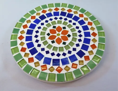 Descanso de Panelas em Mosaico Mandala Floral