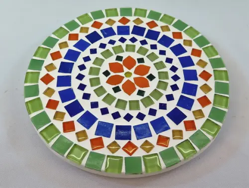 Descanso de Panelas em Mosaico Mandala Floral