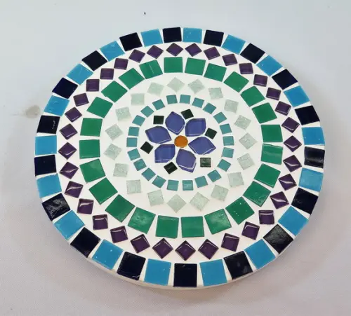 Descanso de Panelas em Mosaico Mandala Floral