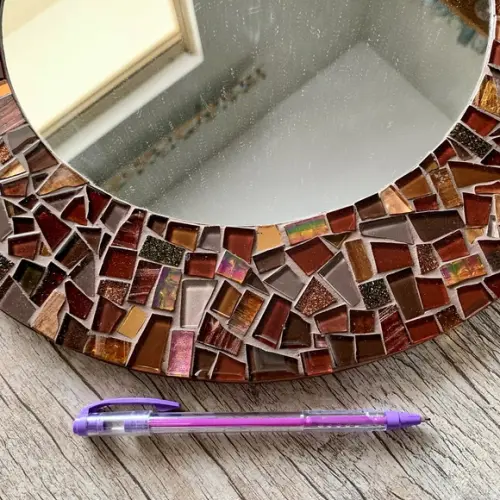 Espelho em Mosaico Marrom