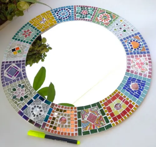 Espelho em Mosaico Patchwork 50 cm