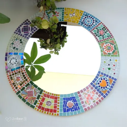 Espelho em Mosaico Patchwork 50 cm