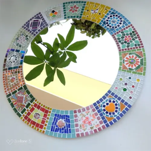 Espelho em Mosaico Patchwork 50 cm