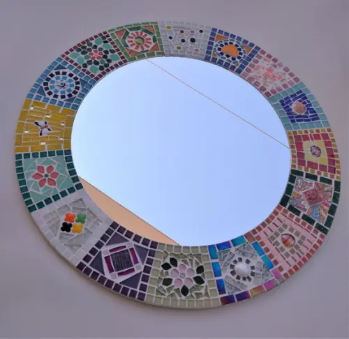 Espelho em Mosaico Patchwork 50 cm