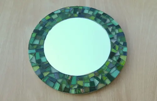 Espelho em Mosaico Redondo Verde 25 cm