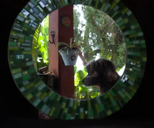 Espelho em Mosaico Verde
