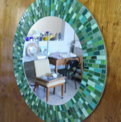 Espelho em Mosaico Verde 50 cm