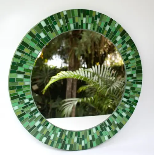 Espelho em Mosaico Verde 50 cm