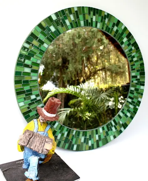 Espelho em Mosaico Verde 50 cm
