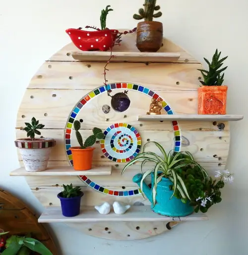 Estante Rústica Sustentável Espiral Prateleiras Desmontadas