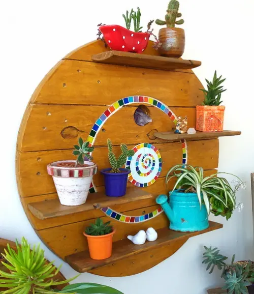 Estante Rústica Sustentável Espiral Prateleiras Desmontadas