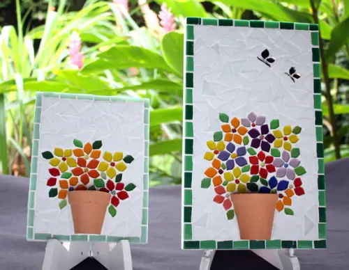 Jogo de Quadrinhos Florido em Mosaico