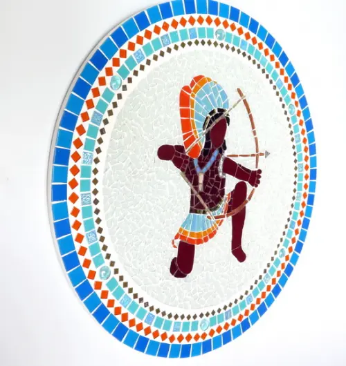 Mandala Caboclo Flecheiro em Mosaico