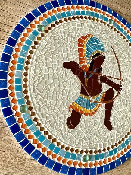 Mandala Caboclo Flecheiro em Mosaico Área Externa