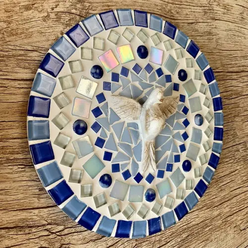 Mandala Divino em Mosaico Azul