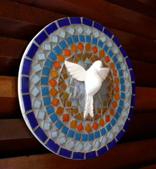 Mandala Divino em Mosaico Azul