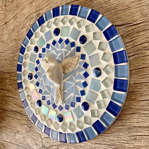 Mandala Divino em Mosaico Azul