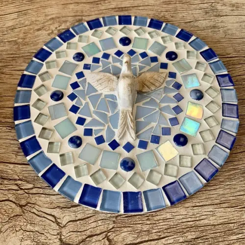 Mandala Divino em Mosaico Azul