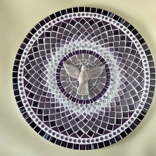 Mandala Divino em Mosaico Lilás Fractal
