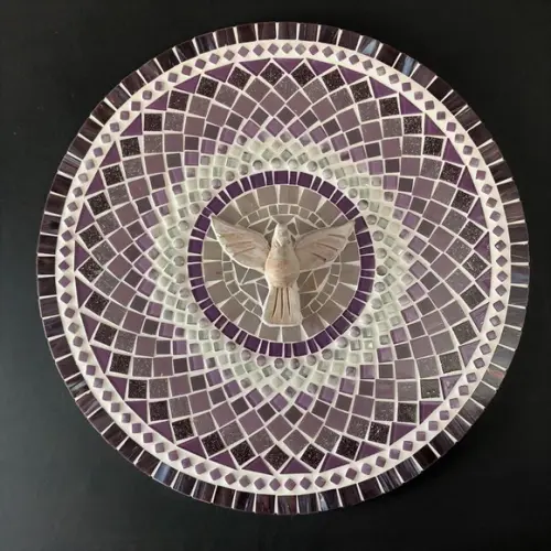 Mandala Divino em Mosaico Lilás Fractal