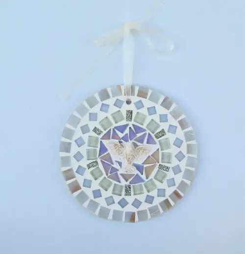 Mandala Divino em mosaico mini branca