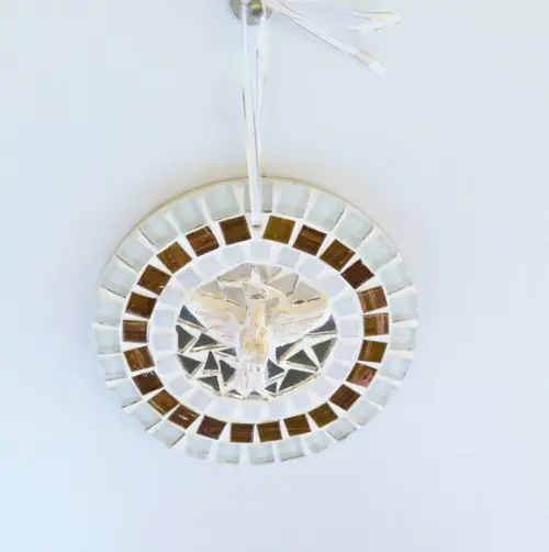 Mandala Divino em Mosaico Mini Branca