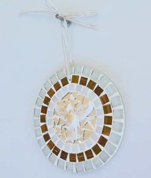 Mandala Divino em Mosaico Mini Branca