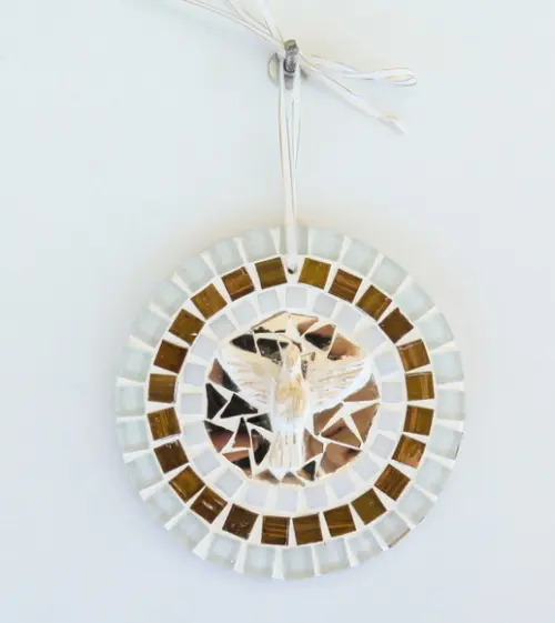 Mandala Divino em Mosaico Mini Branca
