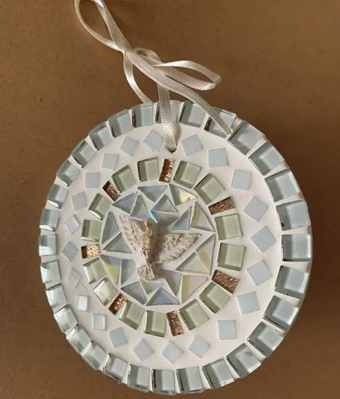 Mandala Divino em Mosaico Mini Branca