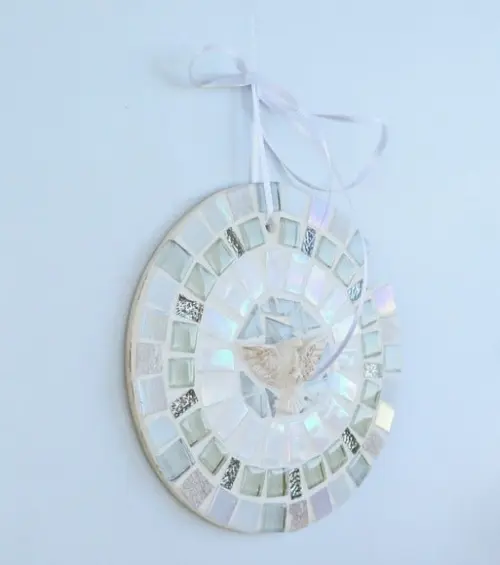 Mandala Divino em Mosaico Mini Branca