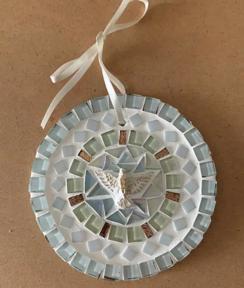 Mandala Divino em Mosaico Mini Branca
