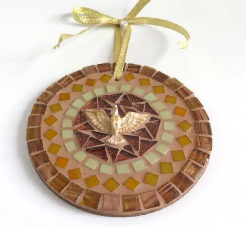 Mandala Divino em Mosaico Mini Ocre
