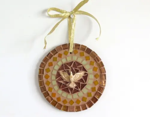Mandala Divino em Mosaico Mini Ocre