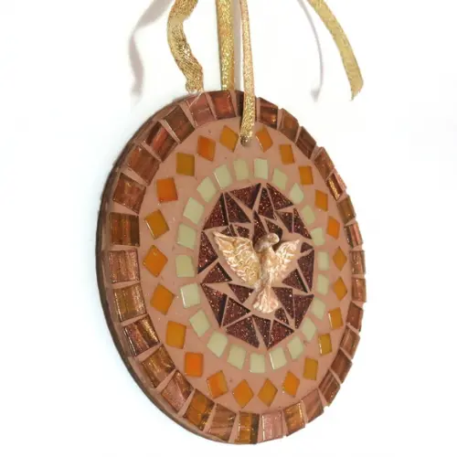 Mandala Divino em Mosaico Mini Ocre