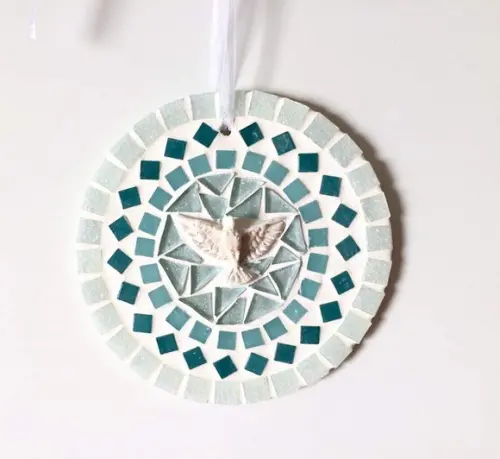 Mandala Divino em Mosaico Mini Verde