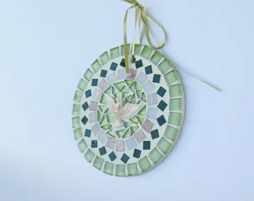 Mandala Divino em Mosaico Mini Verde