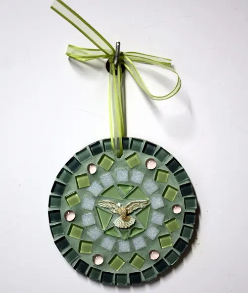 Mandala Divino em Mosaico Mini Verde