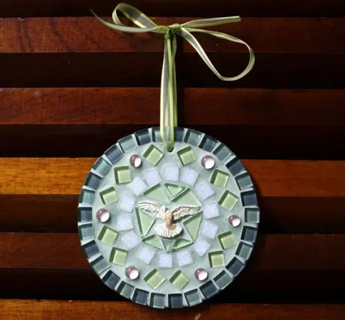 Mandala Divino em Mosaico Mini Verde