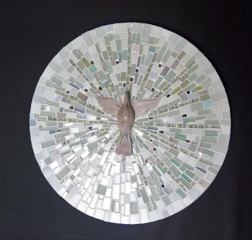 Mandala Divino em mosaico raios brancos