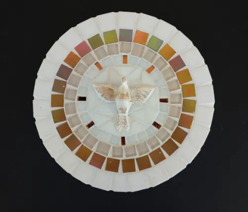 Mandala Divino Espírito Mosaico Branca P