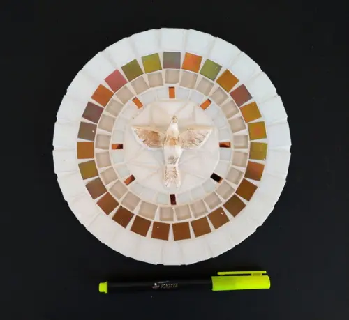 Mandala Divino Espírito Mosaico Branca P