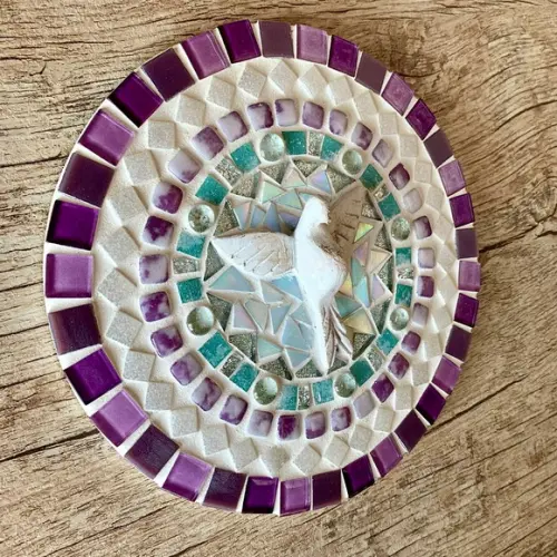 Mandala Divino Espírito Mosaico Lilás