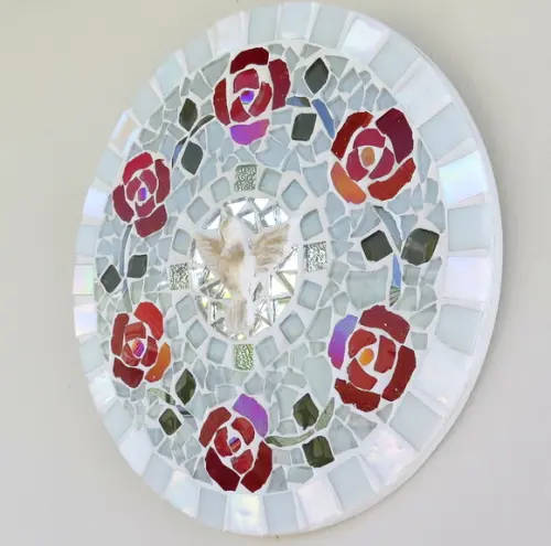 Mandala Divino Espírito Mosaico Rosas 20