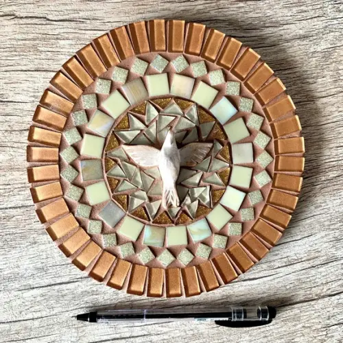 Mandala Divino Espírito Mosaico Tons Terra