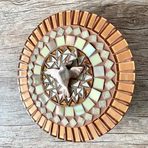 Mandala Divino Espírito Mosaico Tons Terra
