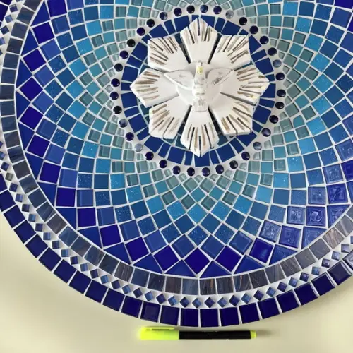 Mandala Divino Espírito Santo Azul Fractal