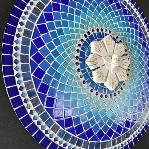 Mandala Divino Espírito Santo Azul Fractal